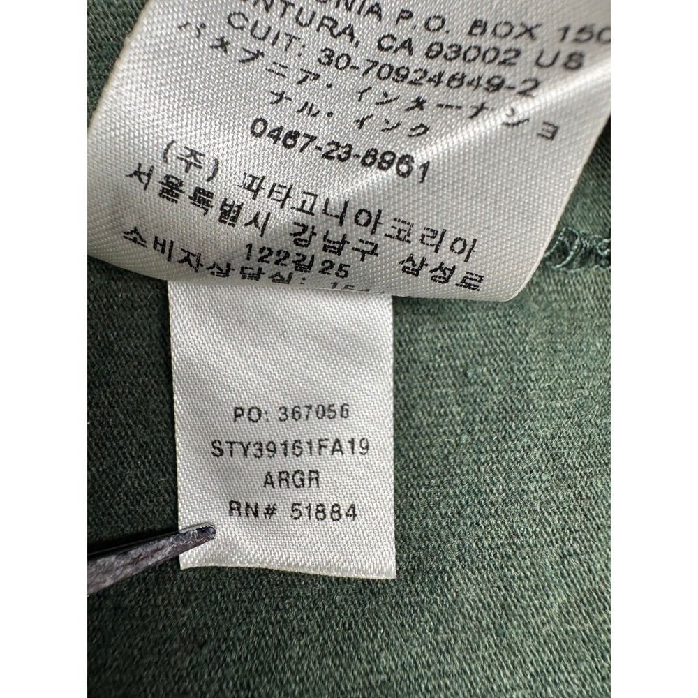 Patagonia Mens P-6 Logo Responsibili-Tee Long Sleeve Green Shirt Medium - Picture 6 of 6
